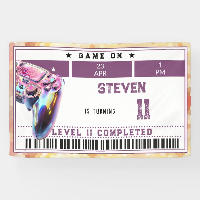 Kindergeburtstag von Videospielen Banner (Horizontal)