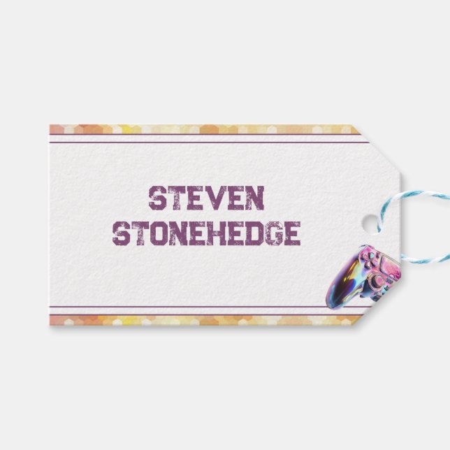 Kindergeburtstag von Videospielen Geschenkanhänger (Vorderseite (Horizontal))