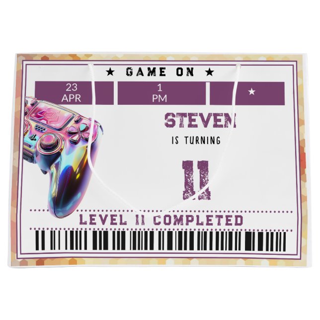 Kindergeburtstag von Videospielen Große Geschenktüte (Vorderseite)