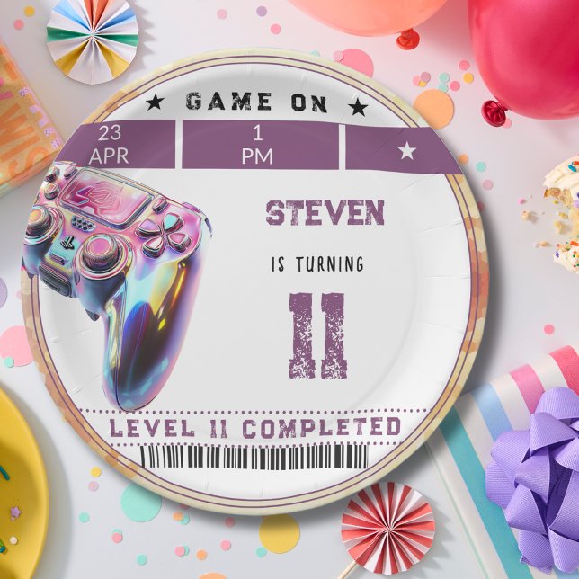 Kindergeburtstag von Videospielen Pappteller (Von Creator hochgeladen)
