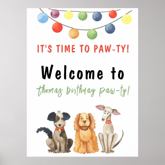 Kindergeburtstag Wasserfarbe Poster (Vorne)