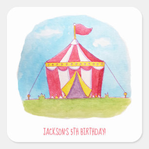 Kindergeburtstag Wasserfarben Dekorationen Quadratischer Aufkleber