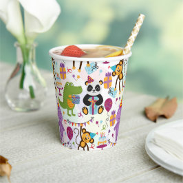 Kindergeburtstag Wilde Tiere Pappbecher