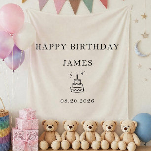Kindergeburtstags-Stoffbanner, personalisierter St Wandteppich
