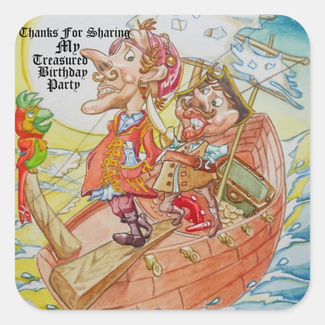 Kindergeburtstagsaufkleber Quadratischer Aufkleber (Vorderseite)