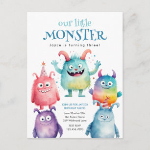 Kindergeburtstagseinladung Kleines Monster Postkarte