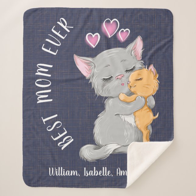 Kindergeschenk, niedlich Katzenrosa Herzen Liebe Sherpadecke (Vorderseite)