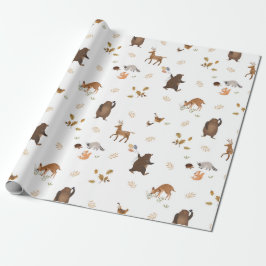Kindergeschenk Niedlicher Bärenwald Geschenkpapier