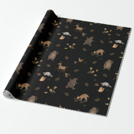 Kindergeschenk Niedlicher Bärenwald Geschenkpapier