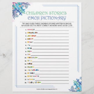 Kindergeschichte Emoji Pictionary [Blauflora] Briefbogen