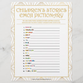 Kindergeschichten Emoji Pictionary [Goldene Linien Briefbogen