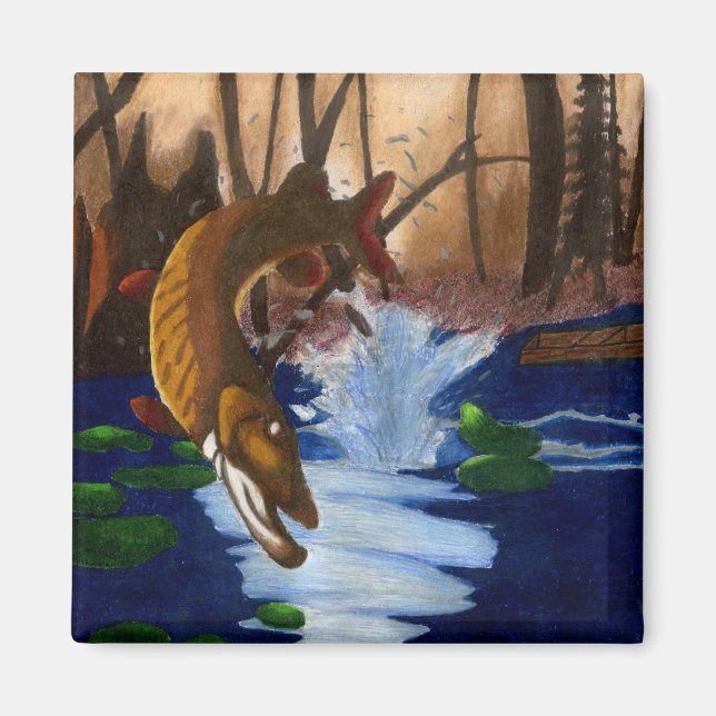 Kindergewinner-Kunstwerk: Muskie Magnet (Vorne)