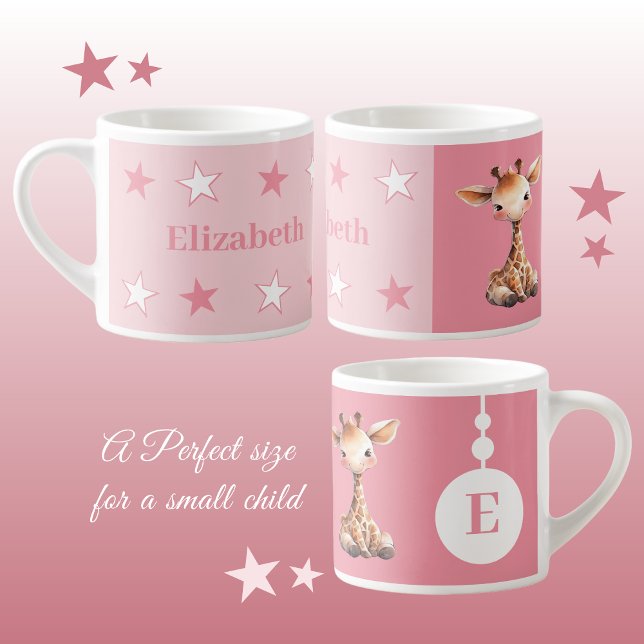 Kindergiraffe Tasse personalisierter Name Rosa (Von Creator hochgeladen)