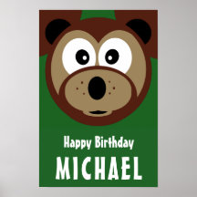 Kinderglücklicher Niedlicher Bär zum Geburtstag