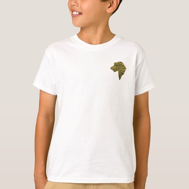 Kindergrundlegender irischer Wolfhound-T - Shirt (Vorderseite)