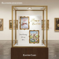 Kinderhandschrift Foto Ostern Vintage Goldrahmen
