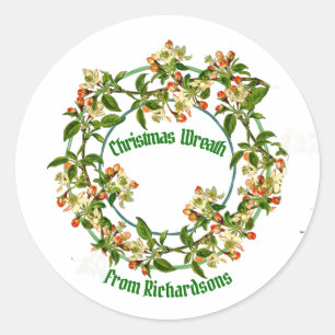 Kinderhandwerk Weihnachtskranz-Rundsticker im Part Runder Aufkleber