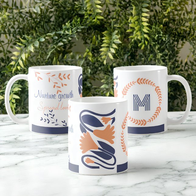 Kinderheilkunde und Blüte: Personalisiertes Monogr Kaffeetasse (Von Creator hochgeladen)