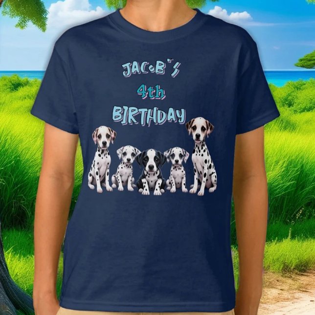 Kinderhund Dalmatiner Geburtstagsparty T-Shirt (Von Creator hochgeladen)