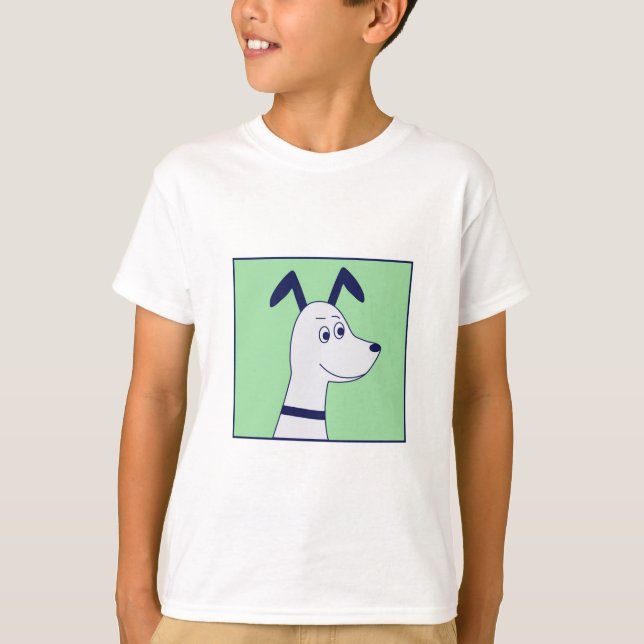 Kinderhund mit Cartoon-T - Shirt (Vorderseite)