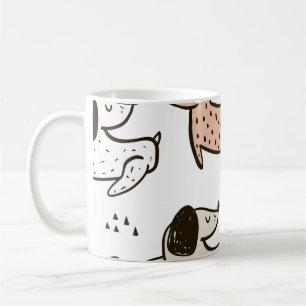 Kinderhunde, handgezeichnet, trendy Muster. Kaffeetasse