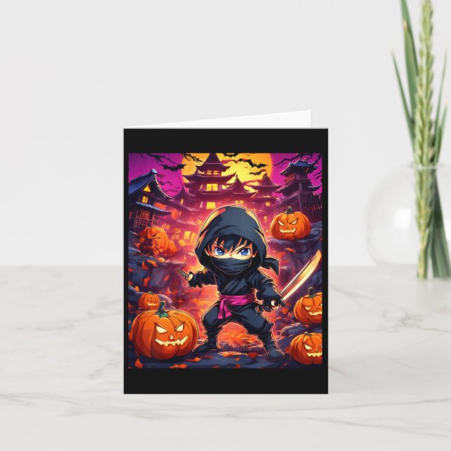 Kinderjunge Halloween Karte (Vorderseite)