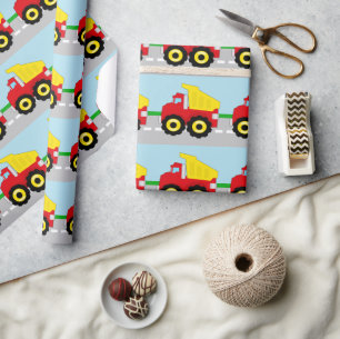 Kinderjungen-Bau Dumptruck Geschenkpapier