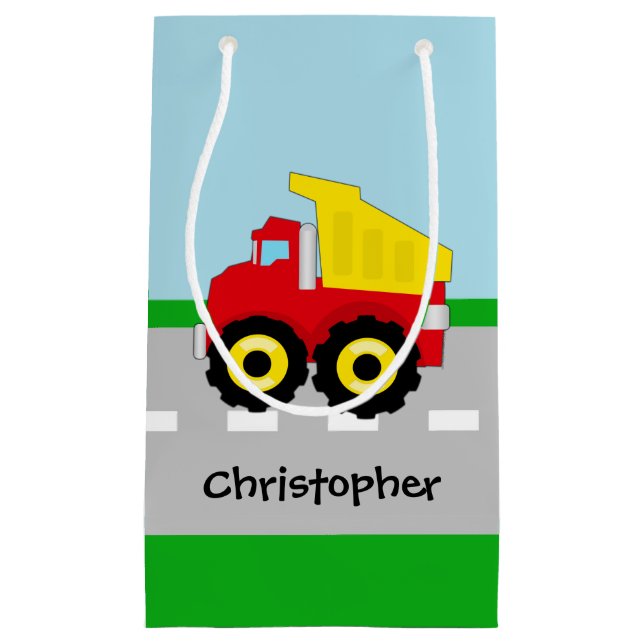 Kinderjungen-Bau Dumptruck Kleine Geschenktüte (Vorderseite)