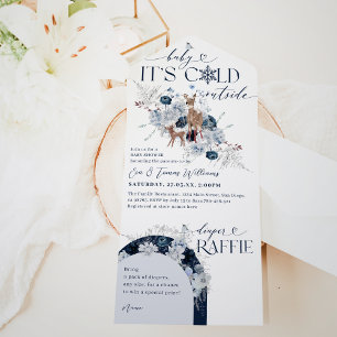 Kinderkälte außerhalb Winter Blumenstrauß Baby Dus All In One Einladung