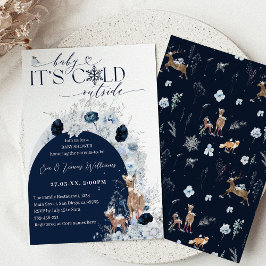 Kinderkälte außerhalb Winter Blumenstrauß Baby Dus Einladung