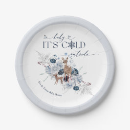 Kinderkälte außerhalb Winter Blumenstrauß Baby Dus Pappteller