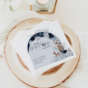 Kinderkälte außerhalb Winter Blumenstrauß Baby Dus Serviette