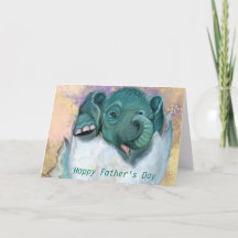 Kinderkarte des Vaters Elefant, der vom Ei hackt