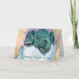 Kinderkarte des Vaters Elefant, der vom Ei hackt Karte