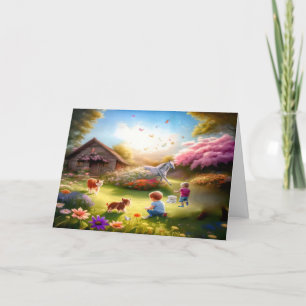 Kinderkarte für Senioren an Betreuungsplätzen Dankeskarte