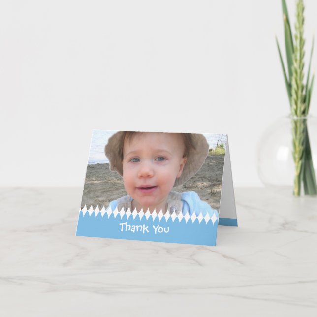 Kinderkarte oder Baby Danke, Foto Card Dankeskarte (Vorderseite)