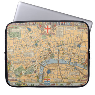 Kinderkarte von London, England Laptopschutzhülle
