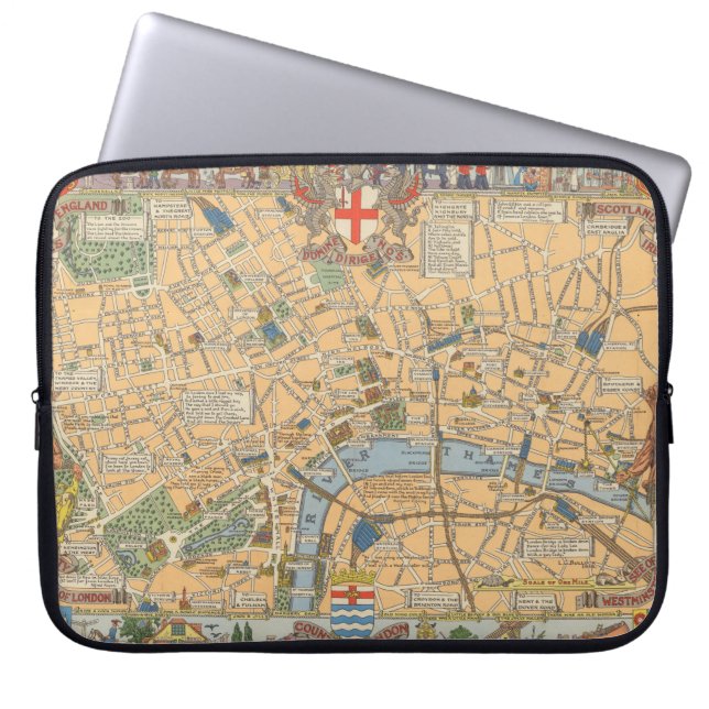 Kinderkarte von London, England Laptopschutzhülle (Vorderseite)