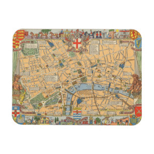 Kinderkarte von London, England Magnet