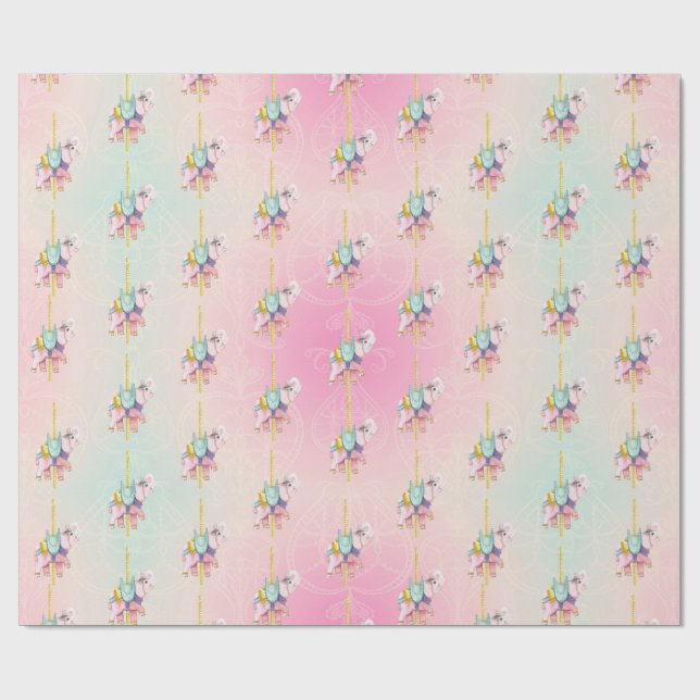 Kinderkarussell-Elefant-Packpapier Geschenkpapier (Flach)