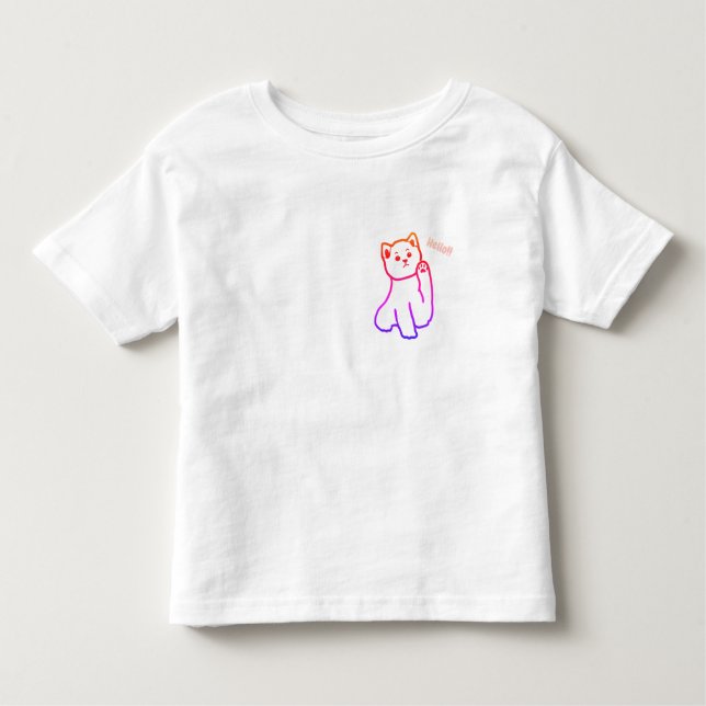 Kinderkind Fine Jersey T - Shirt Hello Catty (Vorderseite)