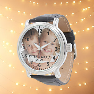 Kinderkinder benutzerdefinierte Fotos Jahr Armbanduhr