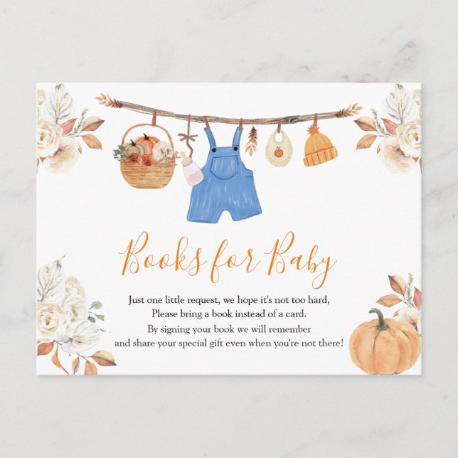 Kinderkleidung Pumpkin Fall Babydusche buchen Postkarte (Vorderseite)