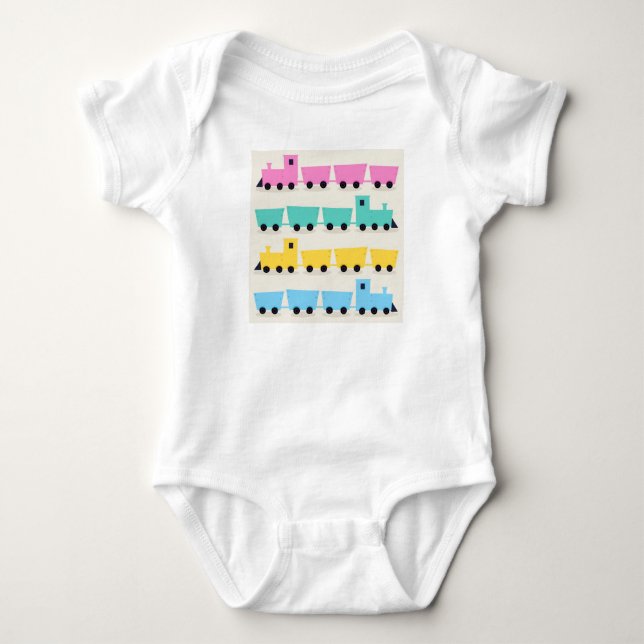 Kinderkörper mit Zug : Original Kunst Baby Strampler (Vorderseite)