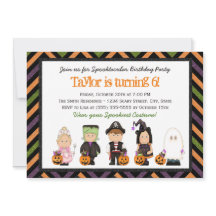 Kinderkostüm Halloween Geburtstagsparty Einladung 