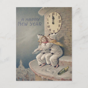Kinderkostüm Uhrturm Mitternacht Postkarte