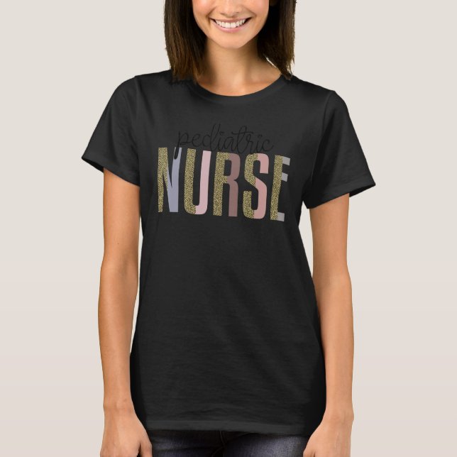 Kinderkrankenpfleger Leopard Print Nursing School  T-Shirt (Vorderseite)