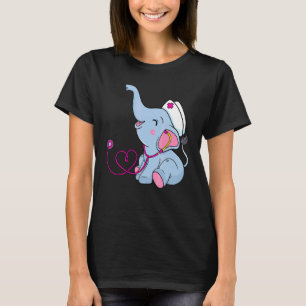 Kinderkrankenschwester Baby Elefant Mit Stethoskop T-Shirt