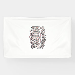 Kinderkrankenschwester Florales Vintage-Stichdesig Banner