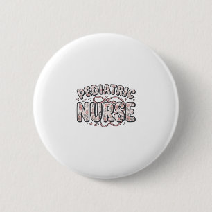 Kinderkrankenschwester Florales Vintage-Stichdesig Button